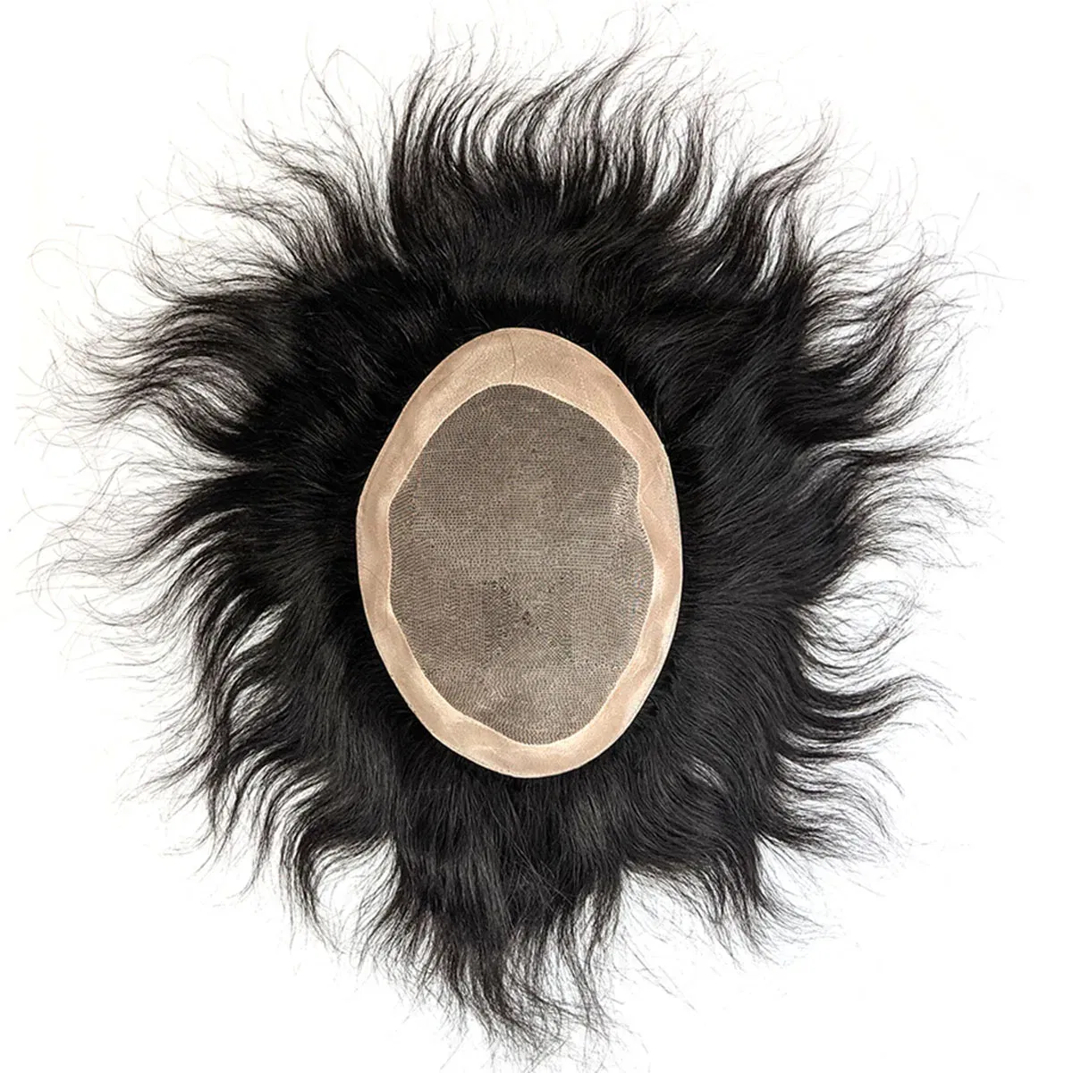 Toupee Color: 1b#, Toupee Density: 130%, Length: 8 inches, Ships From: CN, Toupee Size: 5x7, Toupee Design: free - Hywel 6 Inches Fine Mono Men Toupee Hair Capillary Prosthesis Hair Male Man Hair System for Men 100% Natural Hair Wig