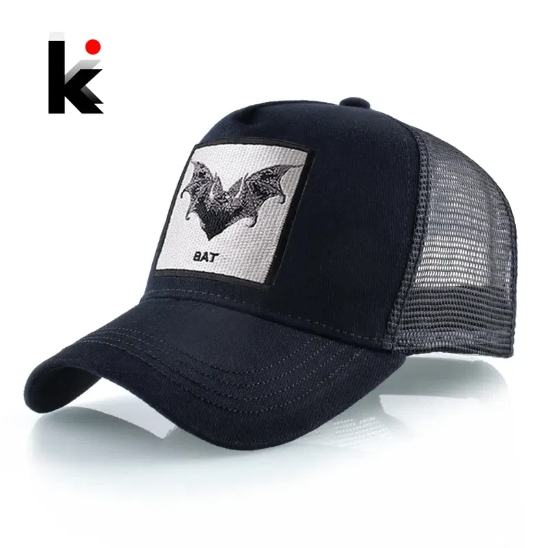 Color: Orange - Baseball Cap With Bat Embroidery Four Seasons Snapback Trucker Caps Men Women Fashion Hip Hop Baseball Hat Outdoor Visor Caps