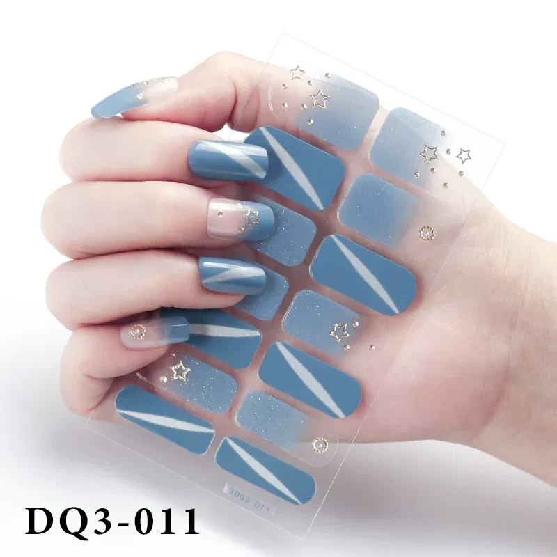 Color: Light Khaki - Purpel Nail Stickers Full Cover Nail Polish Stickers for Women Full Beauty Manicure Decals High Quality Stickers for Nails Art
