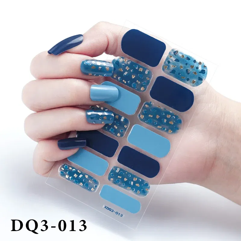 Color: Light Khaki - Purpel Nail Stickers Full Cover Nail Polish Stickers for Women Full Beauty Manicure Decals High Quality Stickers for Nails Art