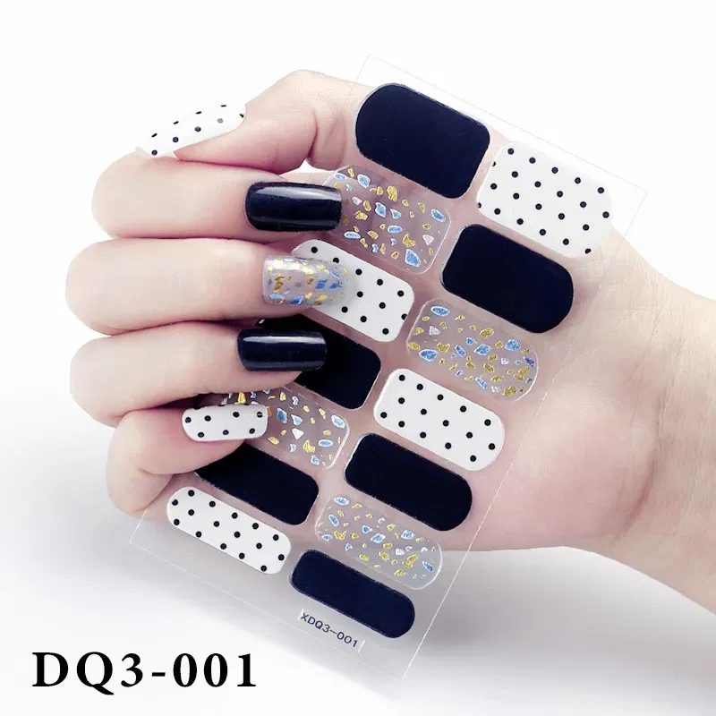 Color: Light Khaki - Purpel Nail Stickers Full Cover Nail Polish Stickers for Women Full Beauty Manicure Decals High Quality Stickers for Nails Art
