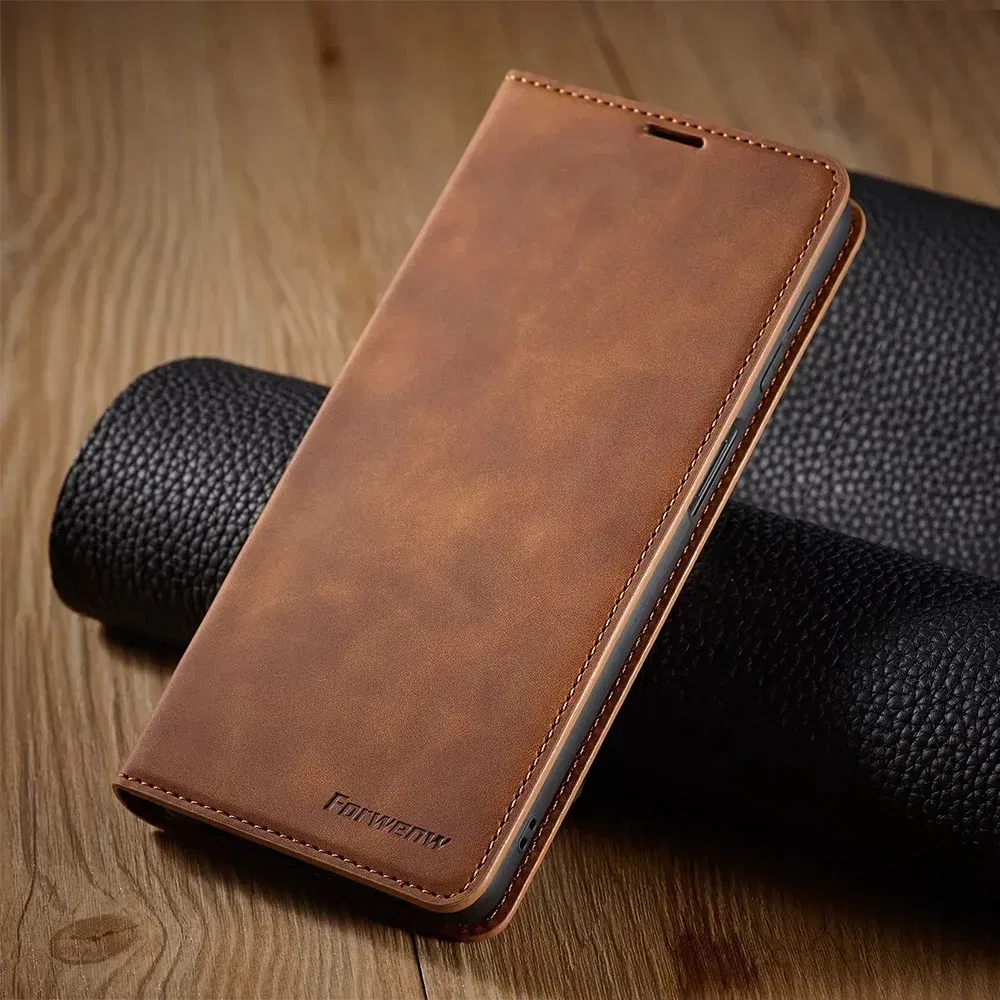 Color: Brown, Material: PVC - Leather Case for Samsung Galaxy A54 A53 A34 A33 A14 A13 A15 A25 A12 A22 A32 A52s A6 A7 A10 A20e A40 A50 A70 A21s A31 A41 A51 A71