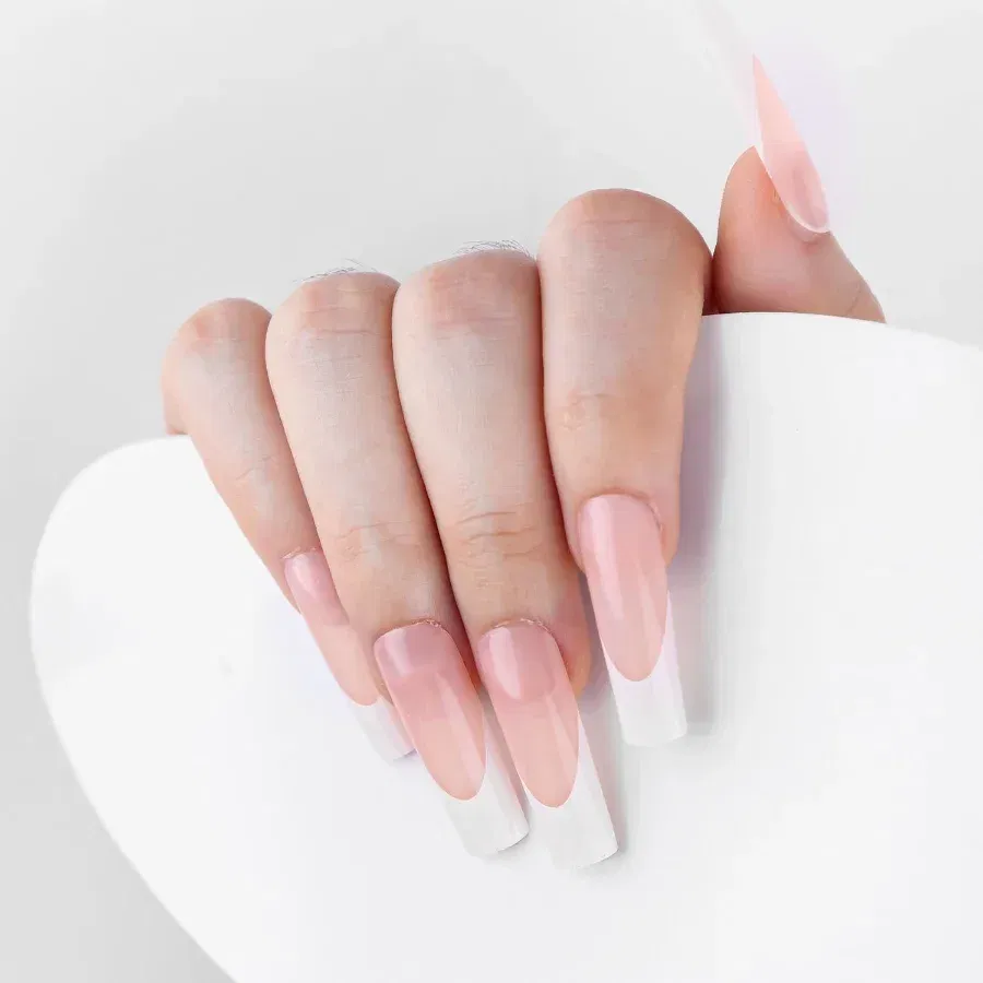 Color: Gold - 24PCS Square Head Matte False Nails Ballet Detachable Full Cover Artificial Fingernails Frosted Press Glue on Fake Nail Tips