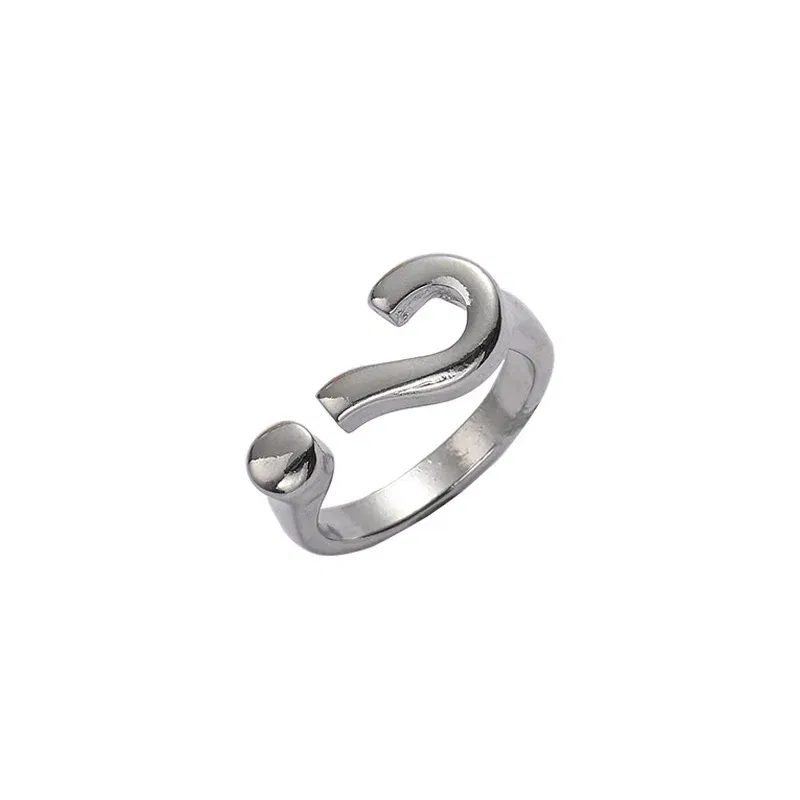 Main Stone Color: Red - 2025 New Korean Silver Color Four Pointed Star Rings For Women Simple Y2k Cross Star Opening Adjustable Finger Ring Jewelry Gift