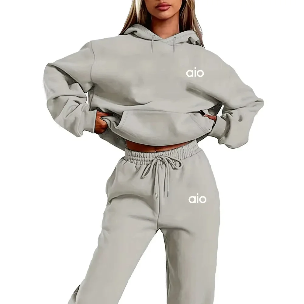 Color: black, Size: XXL, Ships From: CHINA - 2025 Autumn Winter Women's Sets 2pcs Hoodies Pants Suit Sports Outfits  Letter Print Aesthetic Clothes Ladies Tracksuit