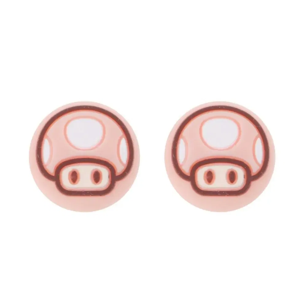 Color: Rose Red - 2pcs Cherry Pink Lemon For Nintendo Switch Lite OLED Analog Thumb Grip Nintend Swith Joy Con JoyCon Controller Joystick Cap Game