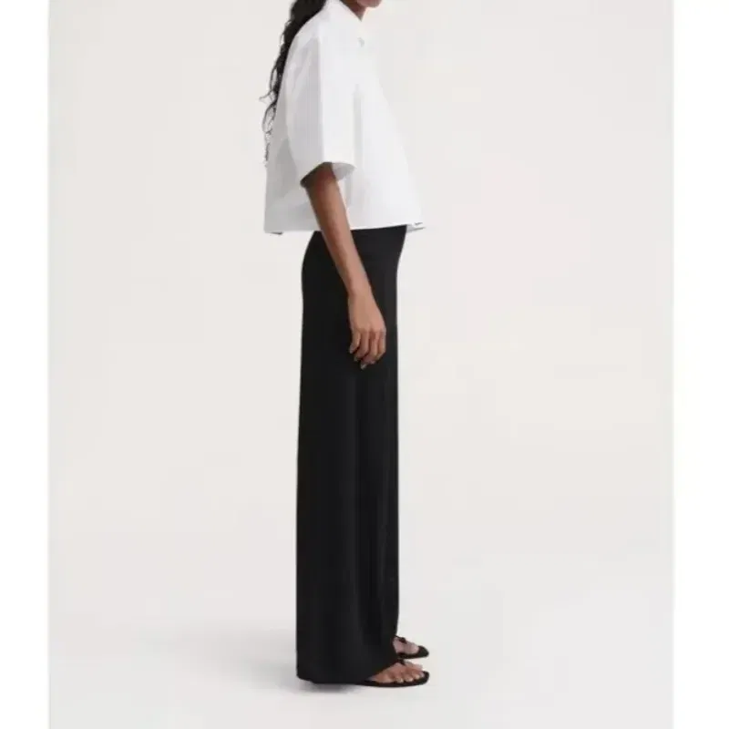 Color: Gold, Size: S - LUXURY-Casual Commuter Pants for Women, High Waist, Straight Tube Pants, Spring and Summer, 2025 Hollow Camisole Skirt