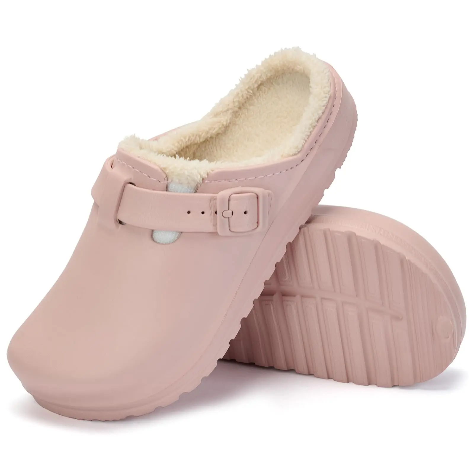 Color: Beige, Shoe Size: 45, Ships From: CHINA - Asgard Fur Women Slippers New Anti-slip Waterproof Plush Lined Outdoor Garden Shoes Winter Fluffy Shoes Warm Fuzzy House Slides