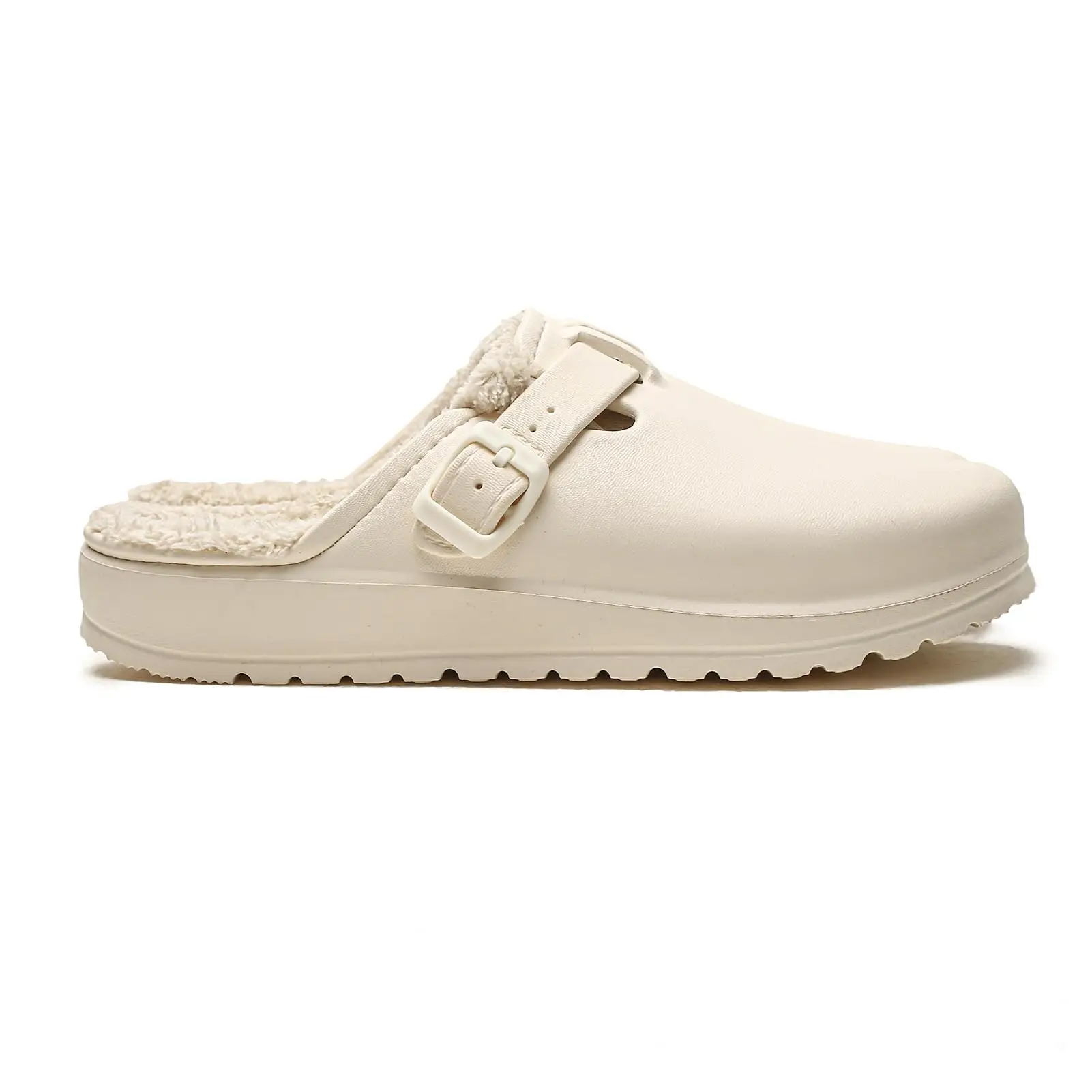 Color: Beige, Shoe Size: 45, Ships From: CHINA - Asgard Fur Women Slippers New Anti-slip Waterproof Plush Lined Outdoor Garden Shoes Winter Fluffy Shoes Warm Fuzzy House Slides