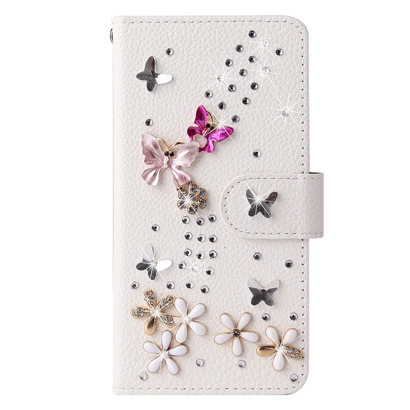 Color: Blue, Material: CANVAS - Flip Glitter Case For Samsung Galaxy S25 Ultra S24 FE S23 S22 S21 S20 Plus A35 A55 A16 A14 A15 A34 A54 Leather Cover Case