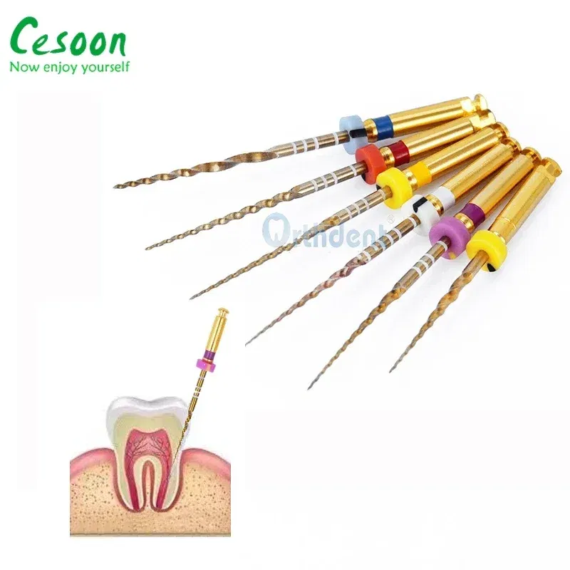Color: Black - Dental Heat Activation Gold Flexible Files Endodontic Endo NITI Rotary File Nickel Titainium For Root Canal Dentistry Lab Tools