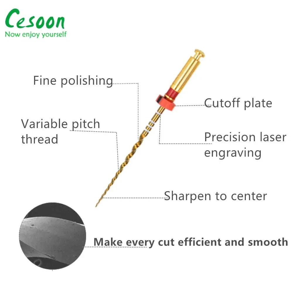Color: Black - Dental Heat Activation Gold Flexible Files Endodontic Endo NITI Rotary File Nickel Titainium For Root Canal Dentistry Lab Tools