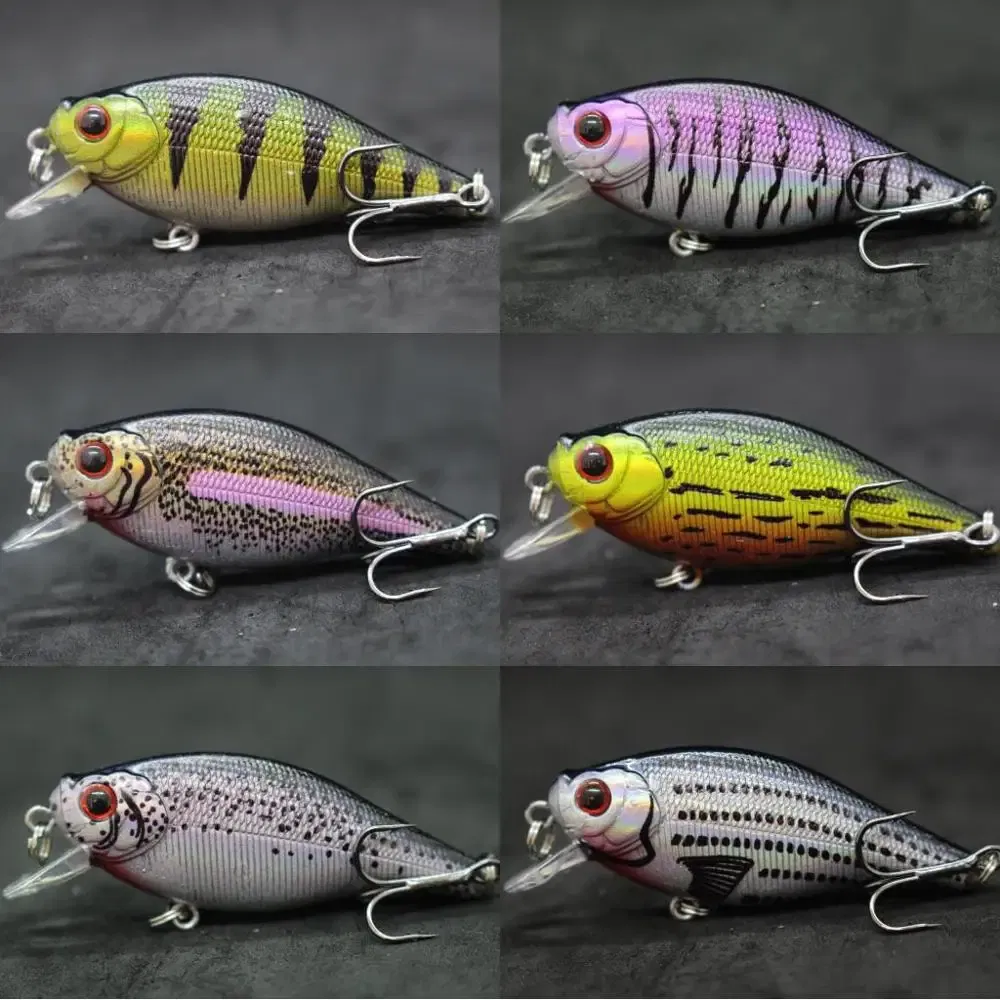 Color: Clear Gold - wLure Crankbait Fishing Lure 6.5cm 7.4g Flat Body Wide Wobbler Musky Bait Floating Tank Tested Hard Bait Variant Colors C547