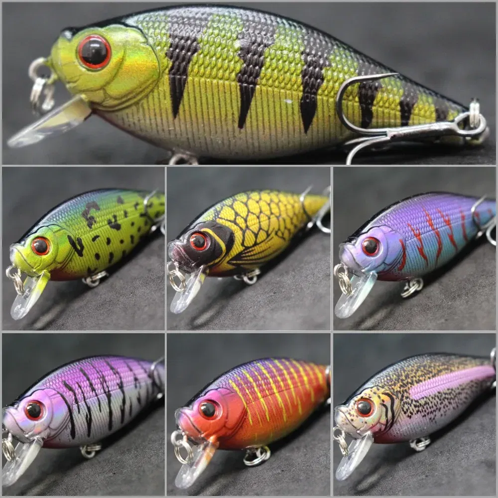 Color: Clear Gold - wLure Crankbait Fishing Lure 6.5cm 7.4g Flat Body Wide Wobbler Musky Bait Floating Tank Tested Hard Bait Variant Colors C547