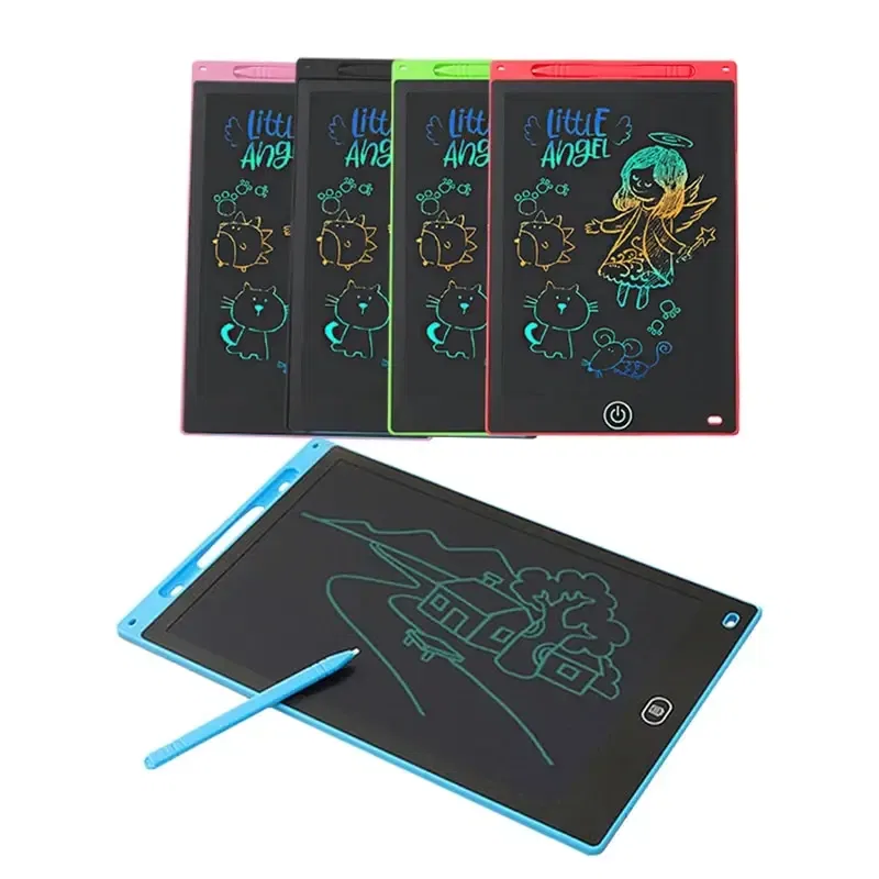 Color: Silver - 12 Inch LCD Writing Tablet Drawing Board Graffiti Sketchpad Mgaic Erasable Handwriting Pad Toys for Kids Boys Gifts