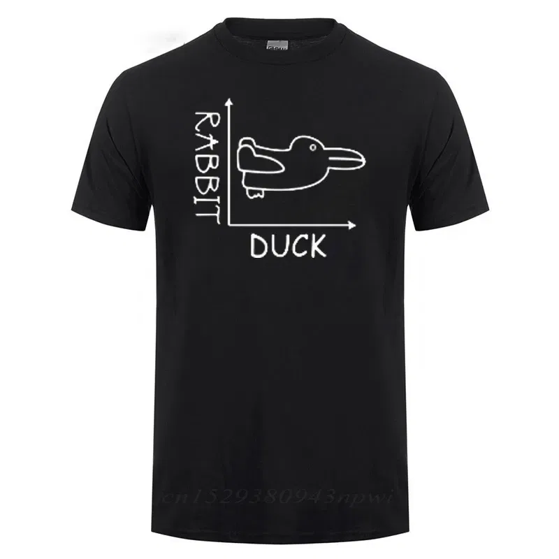 Color: black, Size: XS?€old?‰ - Duck Rabbit Fun Math T Shirt Father's Day Present Birthday Gift For Men Funny  Adult T-Shirt