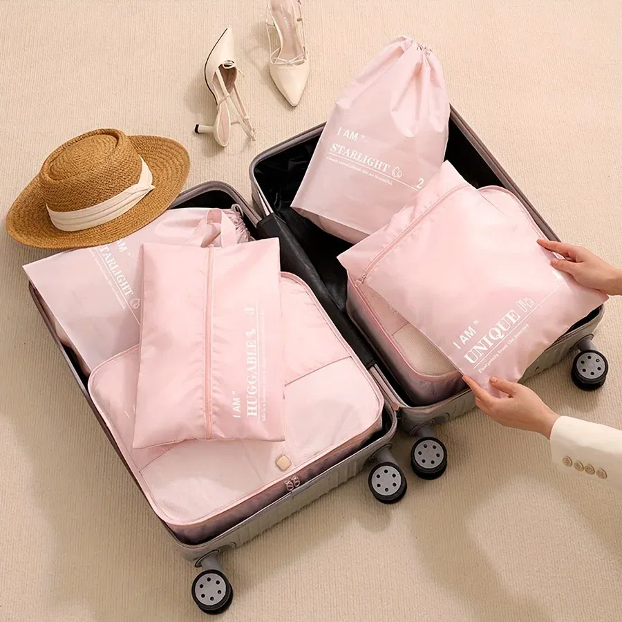 Color: Rose, Ships From: CHINA - 6pcs, Packing Cubes Luggage Organizers, Travel Accessories