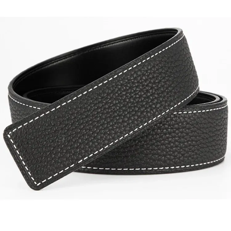 Color: Desert Camouflage, Belt Length: 115CM - 3.1cm No Buckle Belt Brand Belt Men High Quality Male Genuine Real Leather Strap forJeans Litchi grain Belt Cinturones Hombre