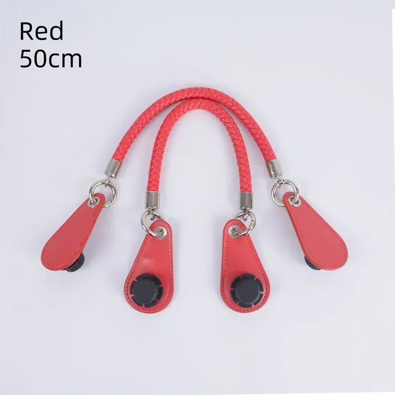 Color: SKY BLUE, Ships From: CHINA - 2025 Obag PU Woven braided leather Rope Handles strap belt for O Bag accessoires Tote Bag  Women's Bag Accessories