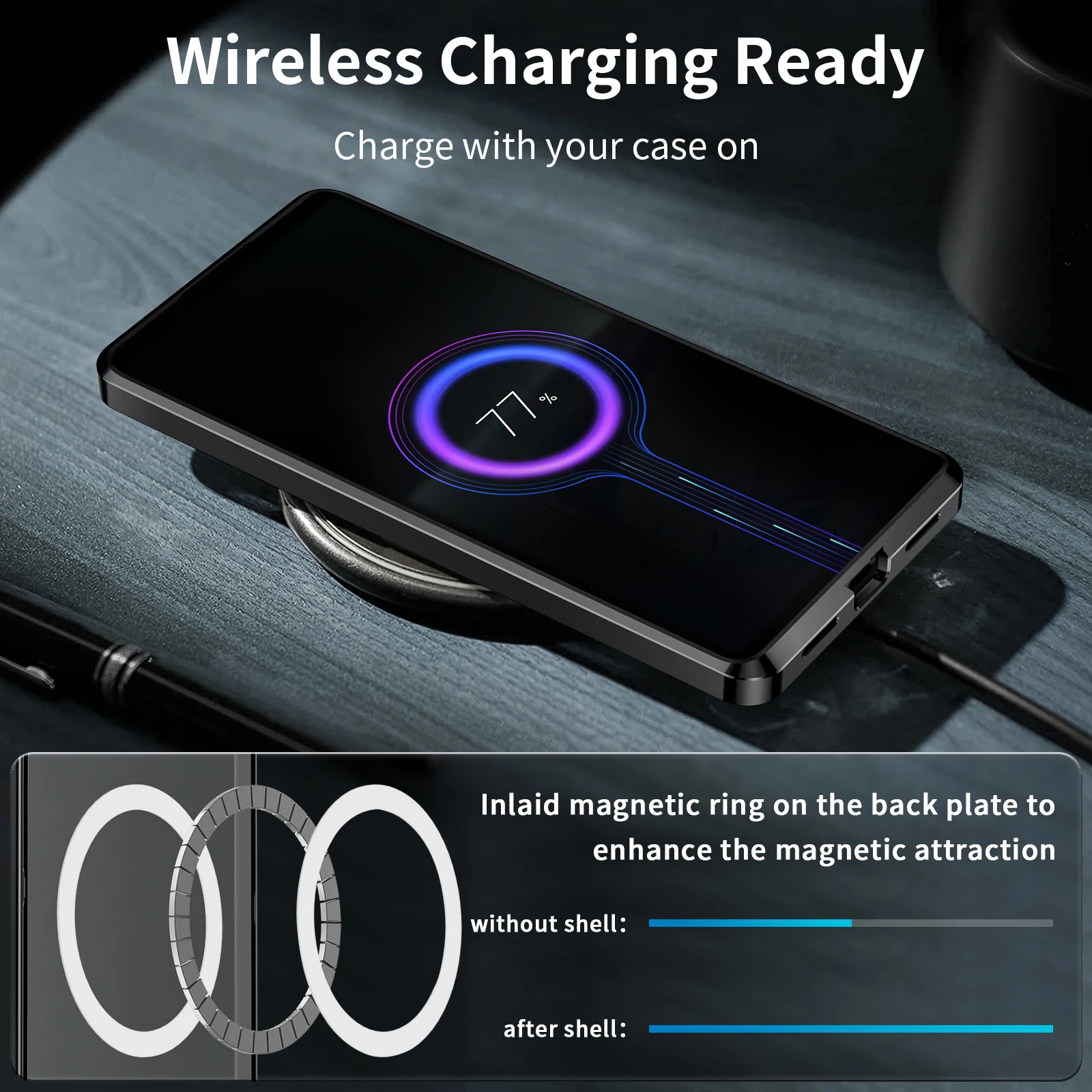Color: Silver, Material: ABS - Metal Alloy Magnetic Case For Sony Xperia 1 V 10 IV iii 5 V Aluminum Bumper Frame Clear Transparent Wireless Charger Cover