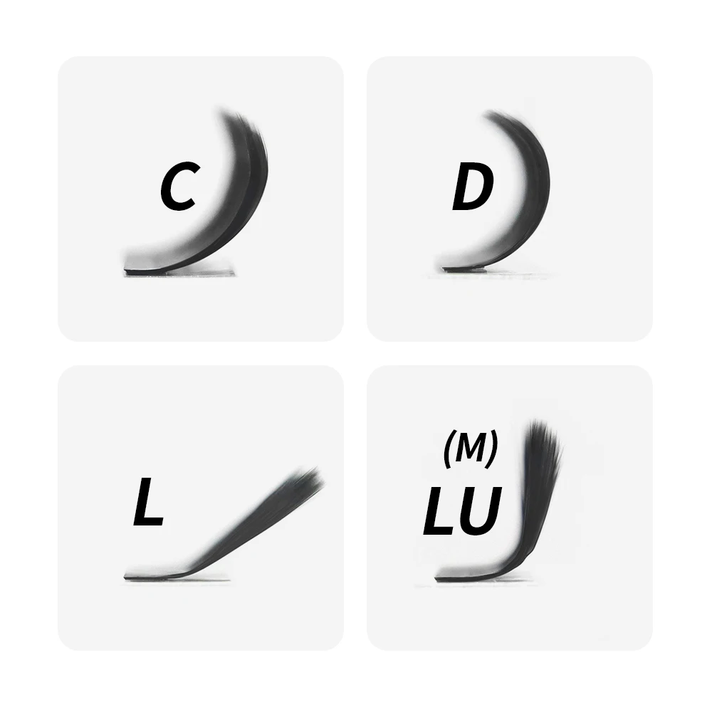 Color: Brushed Chrome, Curl: D, Thickness: 0.07mm, Length: 9mm - GLAMLASH 4D - W Shaped Eyelash Extension Automatic Flowering W Fake Lashes 0.07mm C/D/L/LU Curl Individual