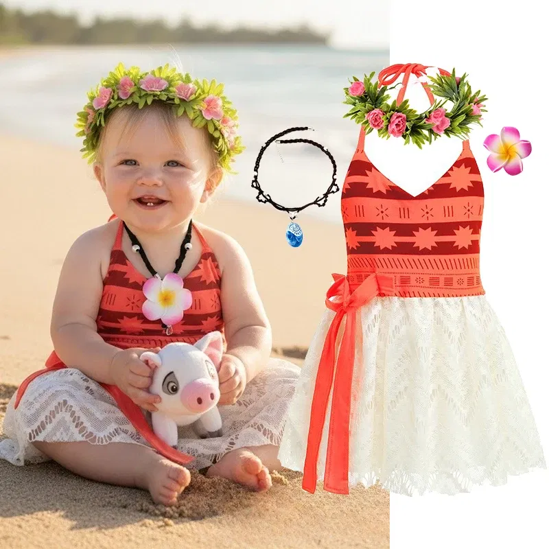 Color: Dark Grey, Kid Size: 11 - Little Girls Cospaly DISNEY Moana Kids Two Pcs Set Top +Pants Infant Vaiana Role Play Festival Princess Costume Casual Clothes