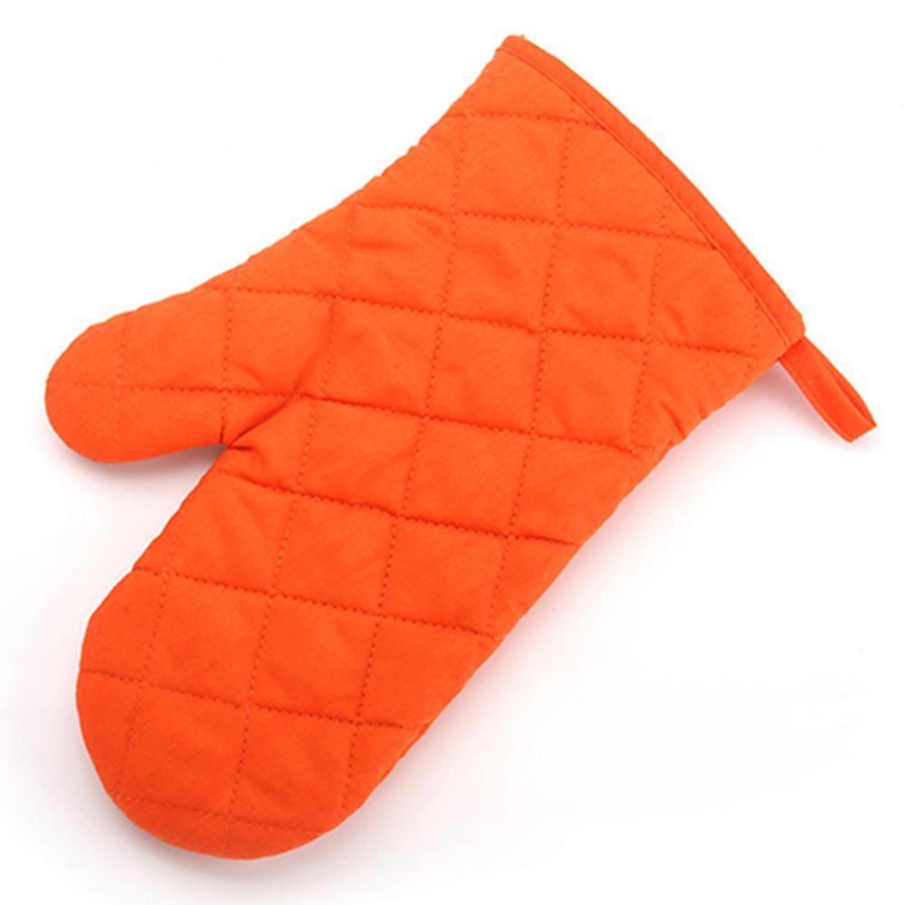 Color: Orange - Cotton Oven Mitt High Quality Heat Proof Resistant Protector Kitchen Cooking Pot Holder Glove Kitchen Bakeware