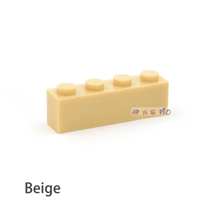 Color: Silver - 200pcs 1x4 Dots DIY Building Blocks Thick Figures Bricks Educational Creative Toys for Children Size Compatible With 3010