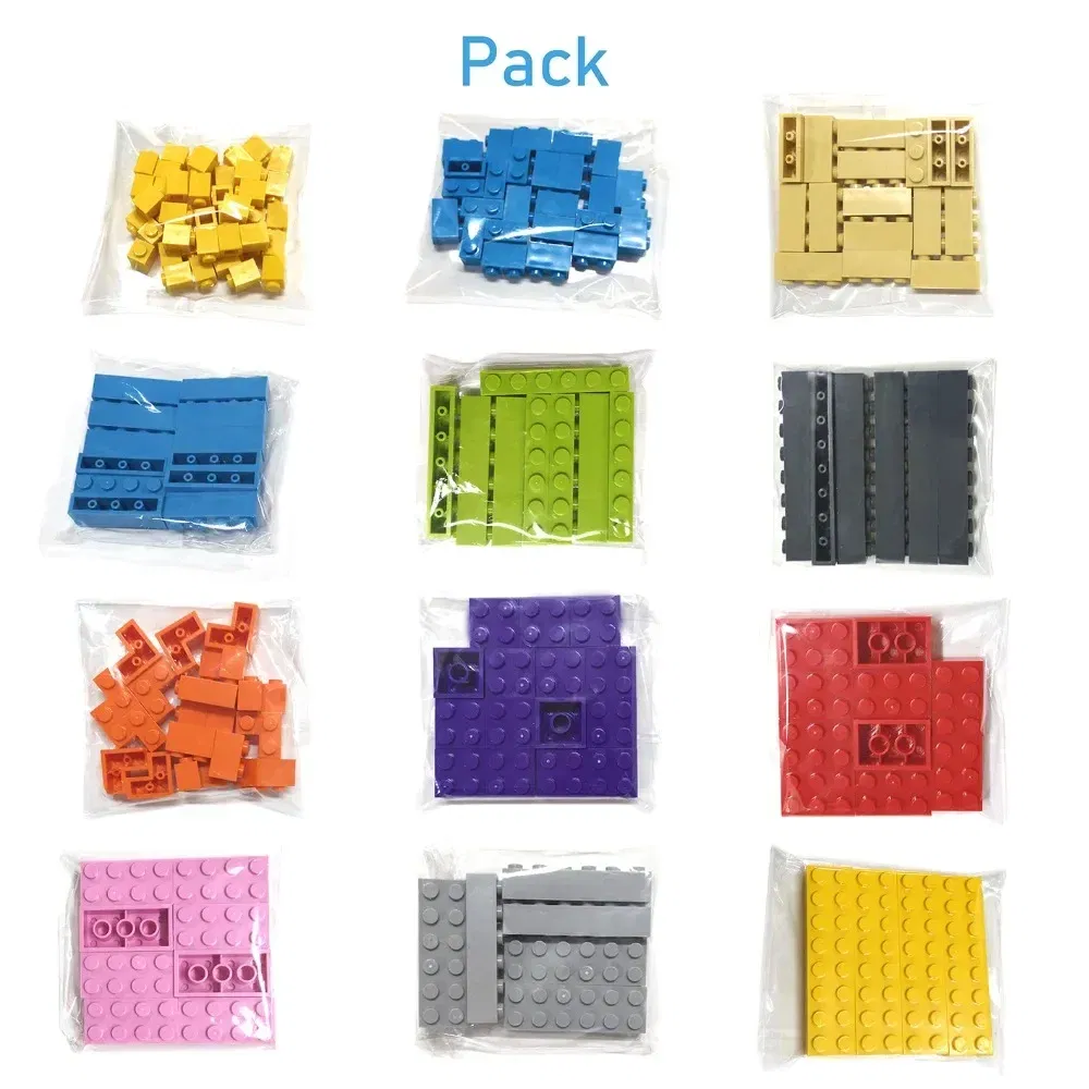Color: Silver - 200pcs 1x4 Dots DIY Building Blocks Thick Figures Bricks Educational Creative Toys for Children Size Compatible With 3010