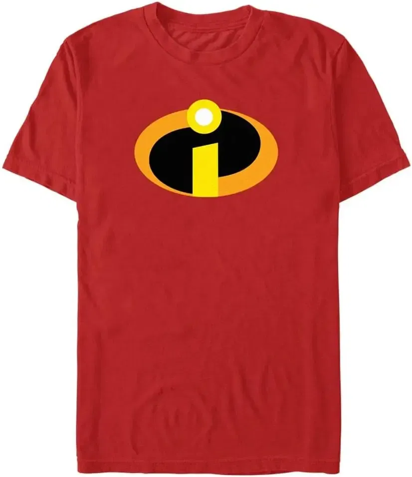 Color: Red, Size: 6XL - Disney Pixar The Incredibles Logo Symbol Costume T-Shirt