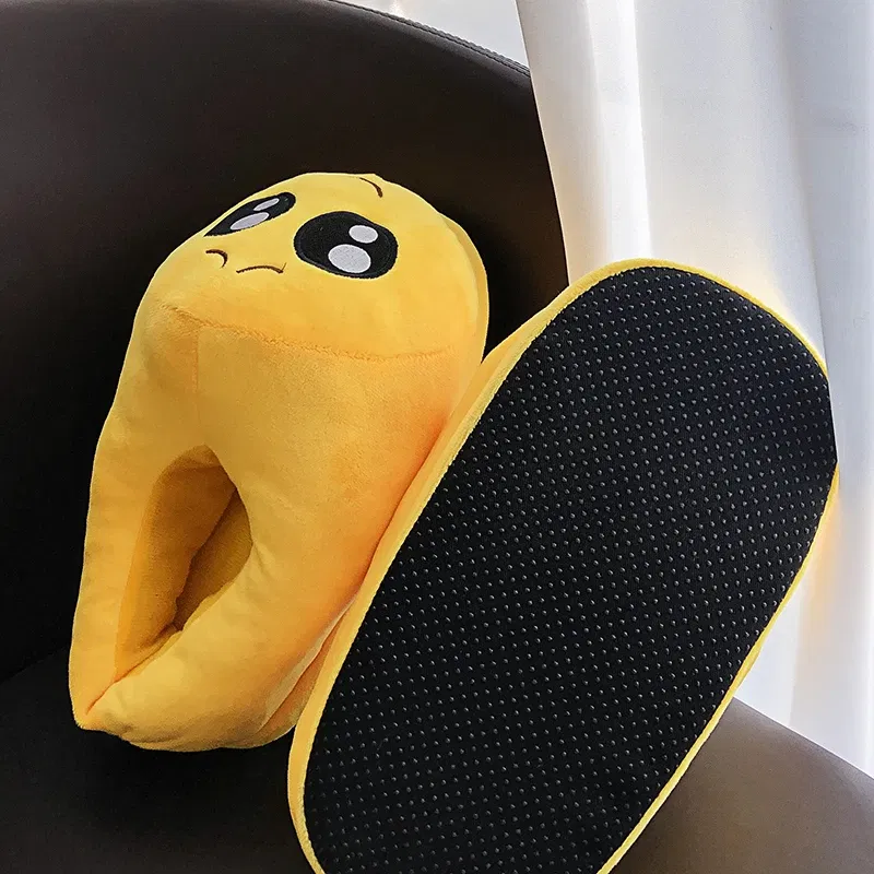 Color: Chocolate, Shoe Size: 44 - Indoor Slippers Warm Winter Home Fluffy New Fashion Men Women Bread Demon Soft Plush Shoes Unisex Cute Funny Christmas Gift
