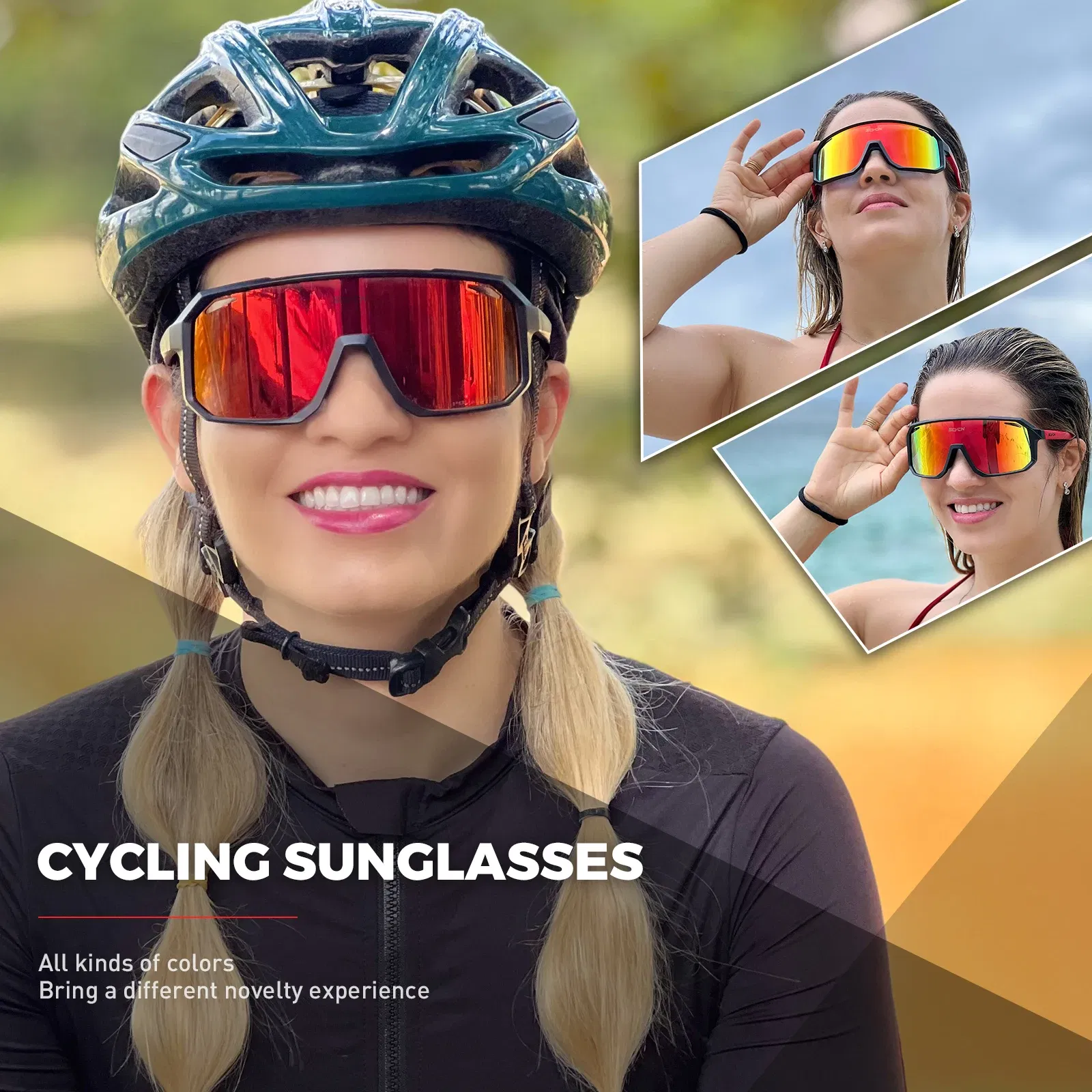 Color: Chocolate, Lenses Color: WHITE - SCVCN Sports Men UV400 Sunglasses Cycling Glasses Photochromic Cycl Camp Bike Eyewear MTB Outdoor Goggles Bicycle Women Hunting