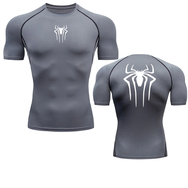 Color: army green, Size: XL - Printed Men's Athletic Compression Shirts Athletic Quick Dry Breathable Rash Guard Athletic Tight Workout Tops Summer Men