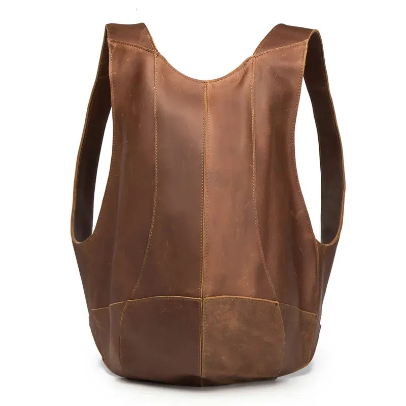Color: black, Size: 15 inches, Ships From: CHINA - 2108 Man Woman Backpack Genuine Leather Shoulder Anti-theft Back Zipper Ipad Phone Pocket Pouch Business Travel Mochila Gifts