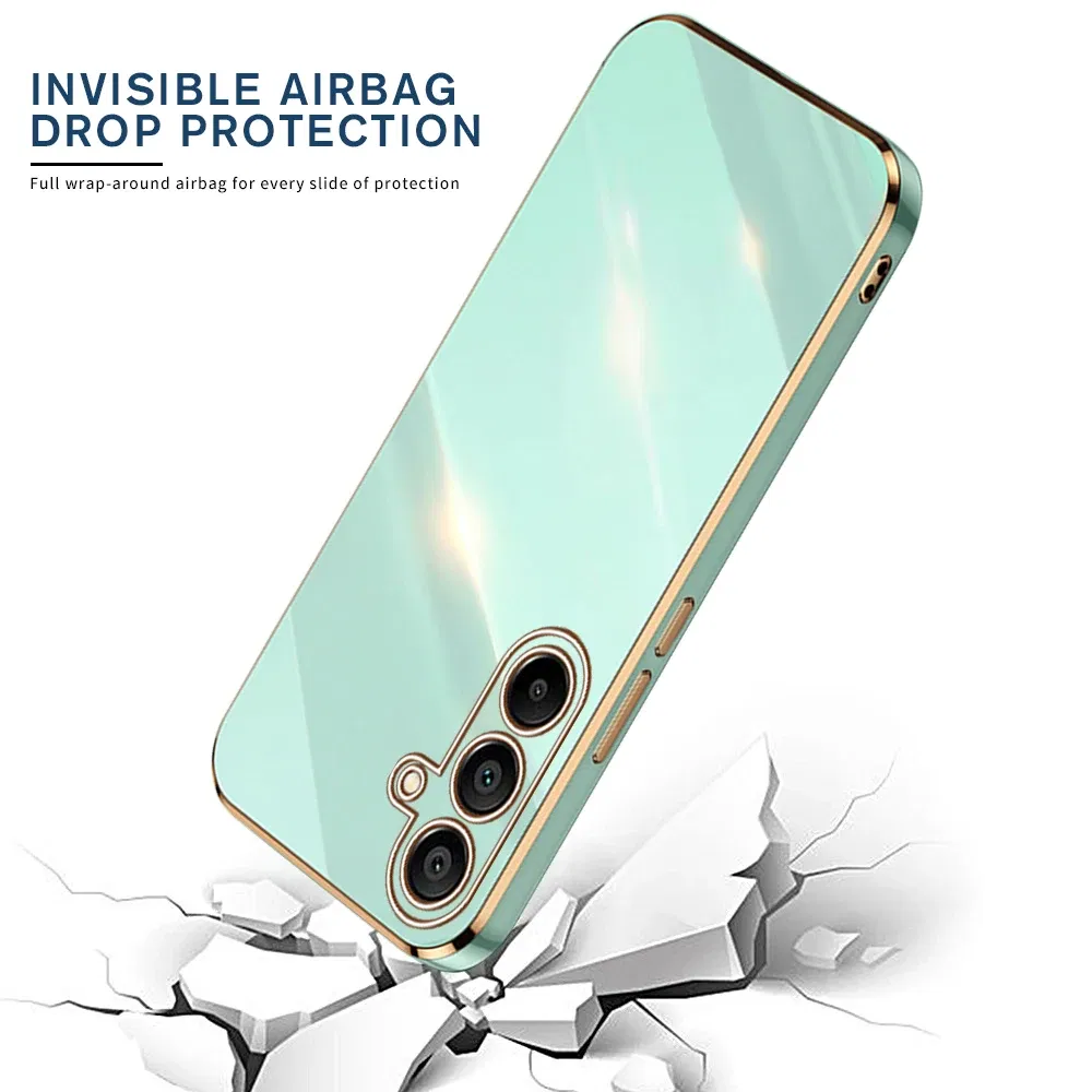 Material: PE, Color: Black - Luxury Electroplated Cover Case For Samsung Galaxy A15 Silicone Lens Protection Fundas A05s A05 4G A25 A35 A55 5G A 15 25 35 55