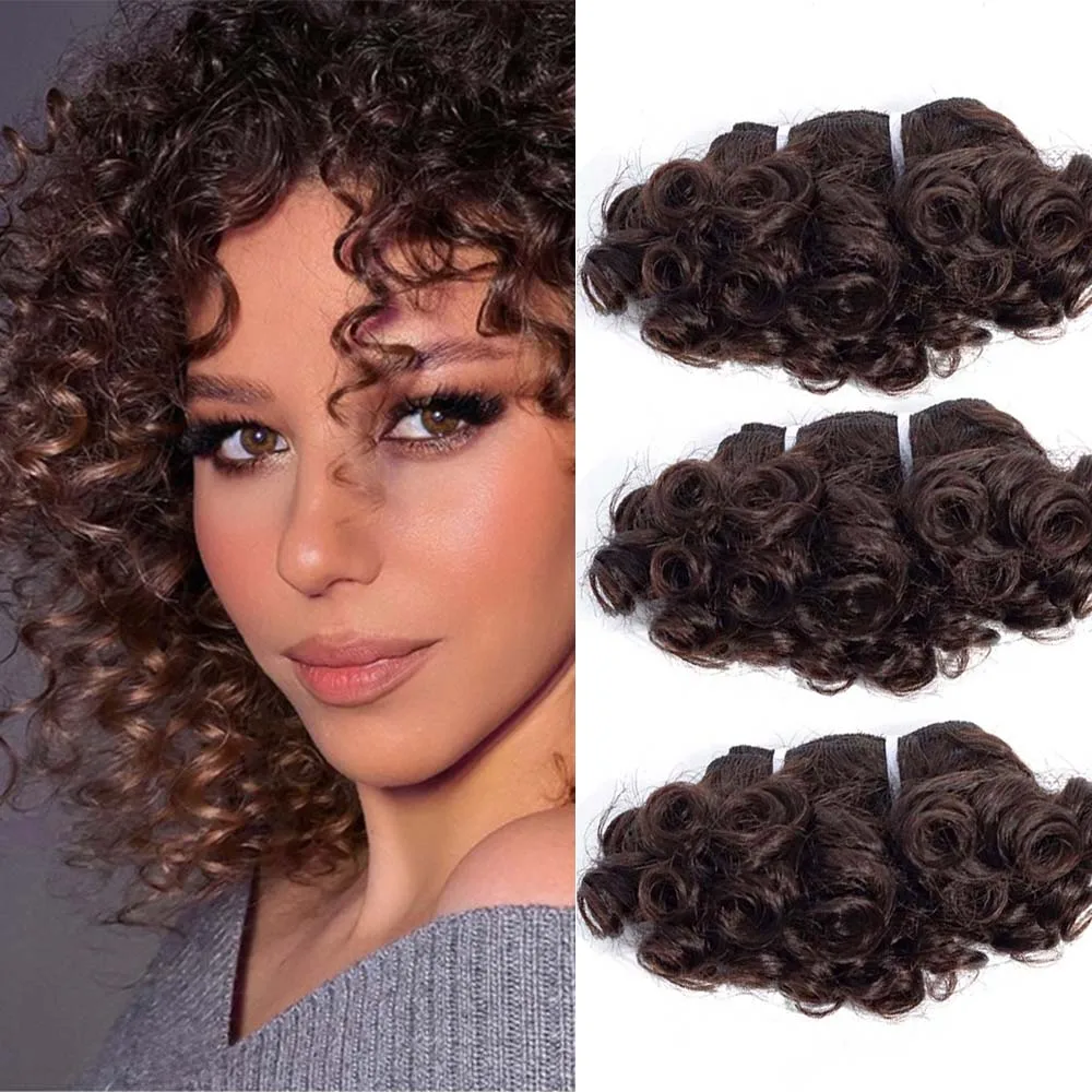 Hair Color: OT Turquoise, Stretched Length: 8inches, Longest Hair Proportion: 10A - Code Calla Bouncy Curly Hair Bundles Double Draw Indian 6inch Short Cut Remy Human Hair Extensions Natural Black Brown Color