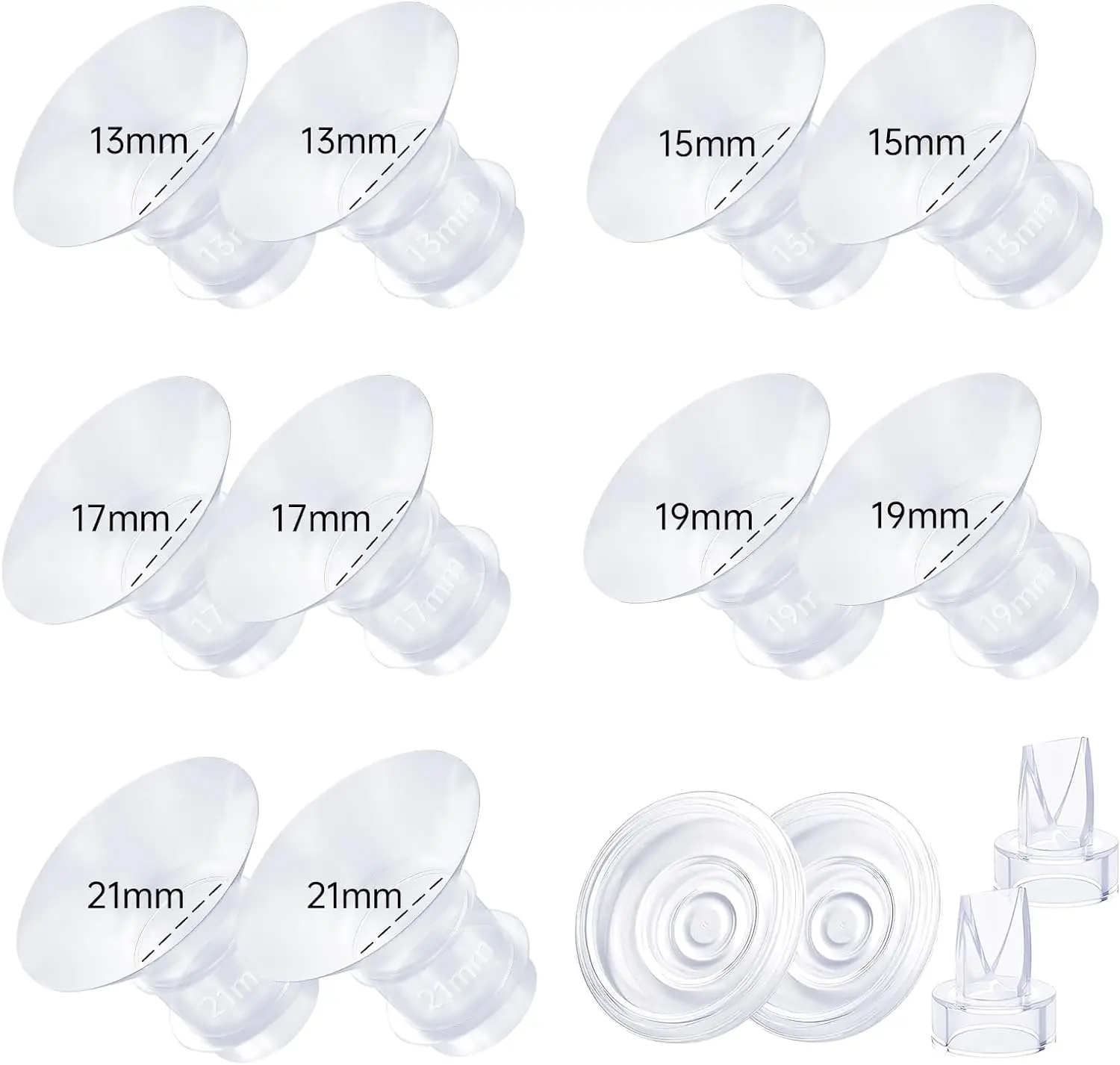 Color: GRAY, Ships From: CHINA - Flange Inserts 13/15/17/19/21mm Compatible with Momcozy S12/S12pro/S9/S9 pro, for TSRETE/Spectra/Medela 24mm Shield/Flanges