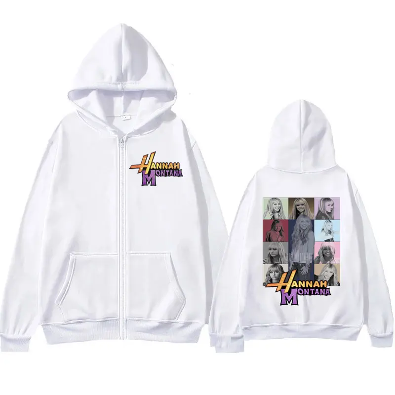 Color: SKY BLUE, Size: XXXL - New Hannah Montana Logo Zipper Hoodie Miley Cyrus The Eras Tour Men Women Jacket Sweatshirt Fashion Aesthetic Trend Zip Up Hoody