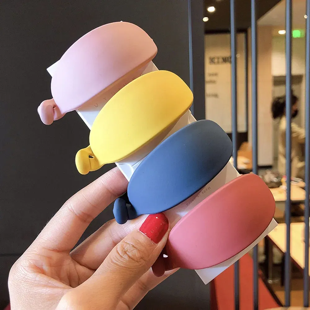 Color: Pink - New Cute Candy Colors Banana Shape Hair Claws Women Girls Sweet Hair Clips Ponytail Holder Hairpins Fashion Hair Accessories