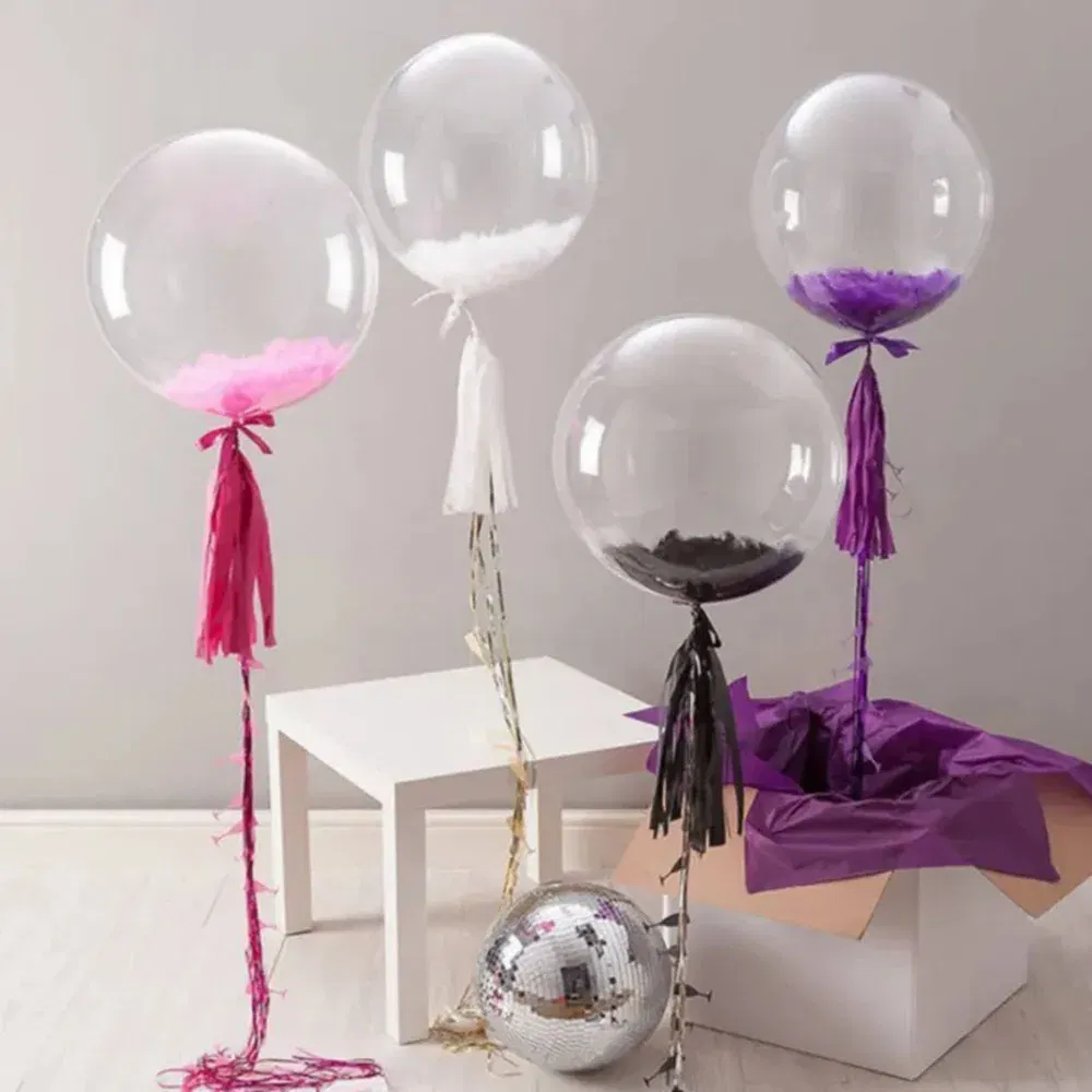 Color: Laser, Ballon Size: 12INCH - 10pcs Transparent Bubble Balloon 8/10/12/16/18/20/24/36inch Bobo Balloon For Wedding Birthday Party Balloon