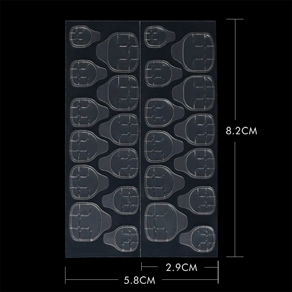 24 Tips/Sheet Nails Tips Transparent Double Sided False Adhesive Tapes Stickers Press On Fake False Art Extension Glue Tool