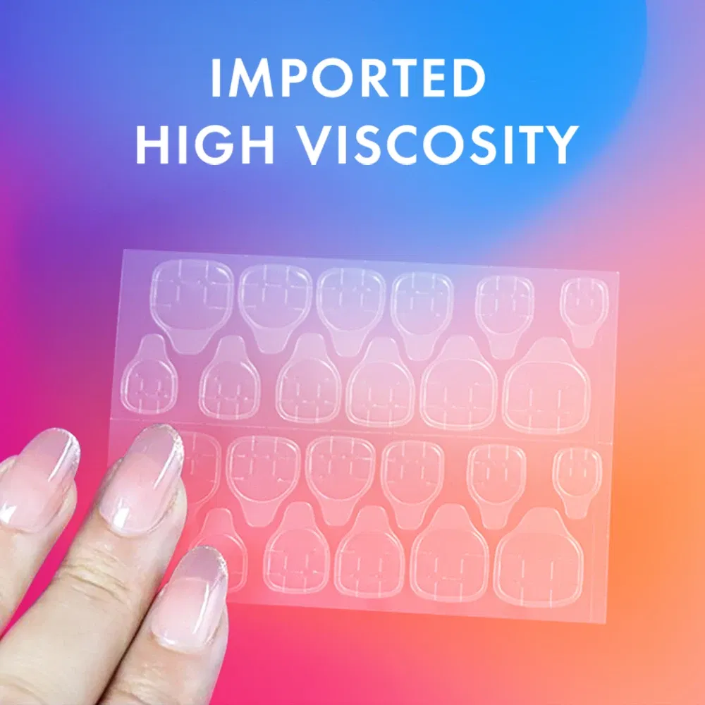 24 Tips/Sheet Nails Tips Transparent Double Sided False Adhesive Tapes Stickers Press On Fake False Art Extension Glue Tool