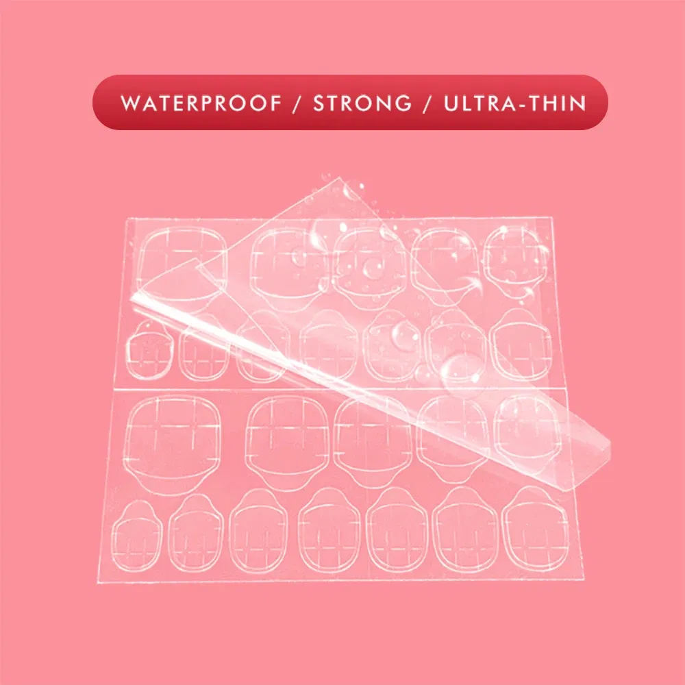 24 Tips/Sheet Nails Tips Transparent Double Sided False Adhesive Tapes Stickers Press On Fake False Art Extension Glue Tool