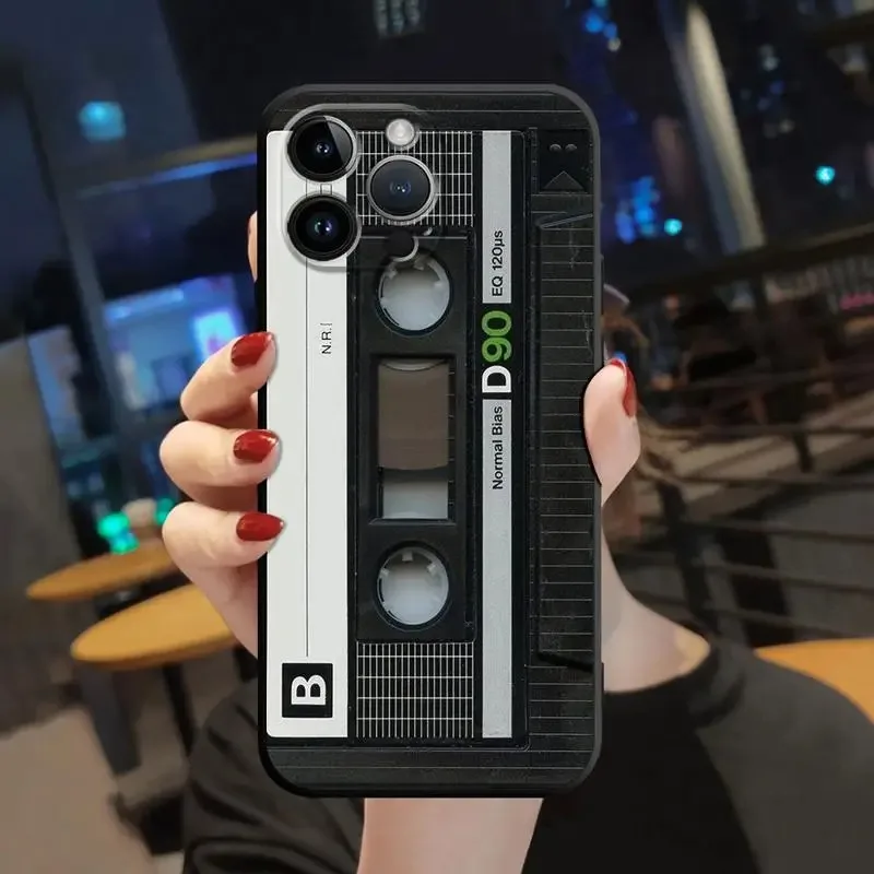 Color: Gold, Material: Plastic - Magnetic Radio Tape Cassette Pattern Phone Case For Samsung Galaxy S10 S20 S21 S22 S23 S24 FE Plus Ultra Note 20 Phone Cover