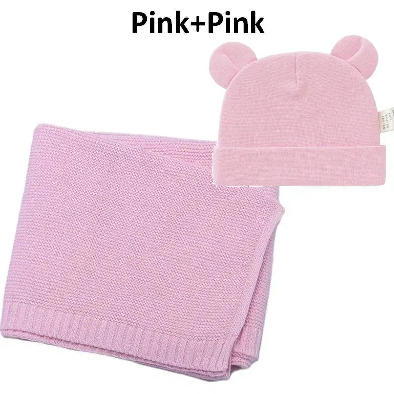 Color: Dark Khaki, Size: Option 1, Ships From: CN - Personalized Baby Name Newborn Cotton Beanie and Knitted Blanket Set Embroidered Name Covering and Cute Hat Gift Set