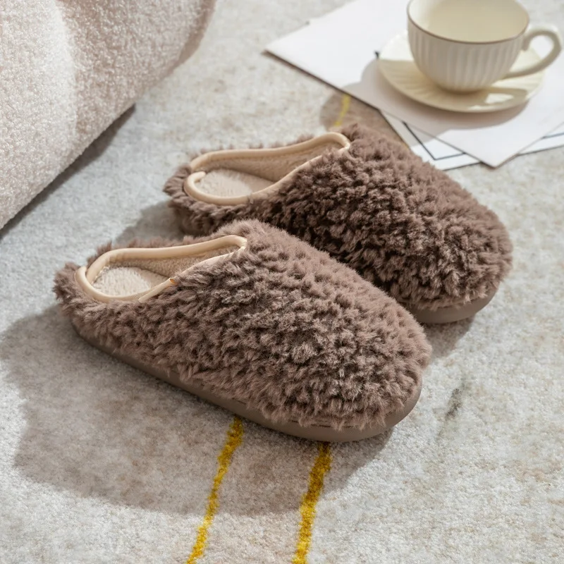 Color: Grass-Green, Shoe Size: 42-43, Ships From: CHINA - Crestar Warm Fluffy Women Slippers Winter New Indoor Soft Sole Fuzzy Bedroom Flat Slides Non-slip Fleece Lind Fur House Slippers