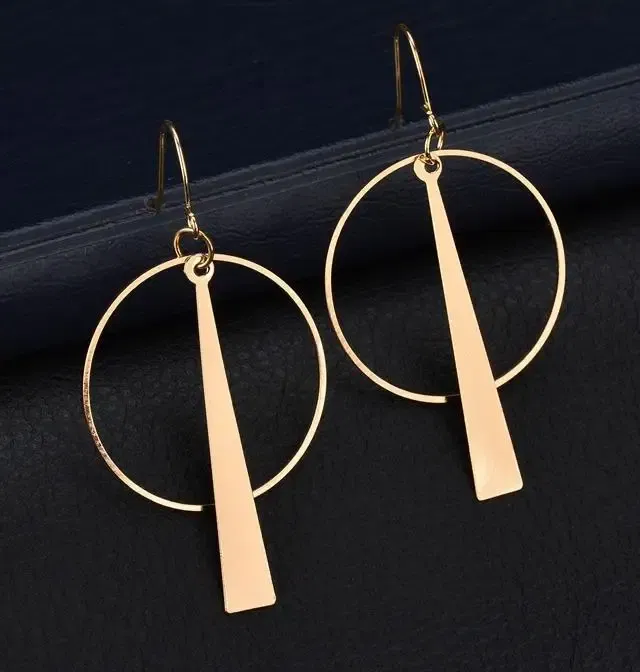 Metal Color: Blue white zinc plated - Fashion Exaggerated Pendant Size Round Circle Earrings Female Temperament Personality Color Matching Bump Earrings Ear Jewelry