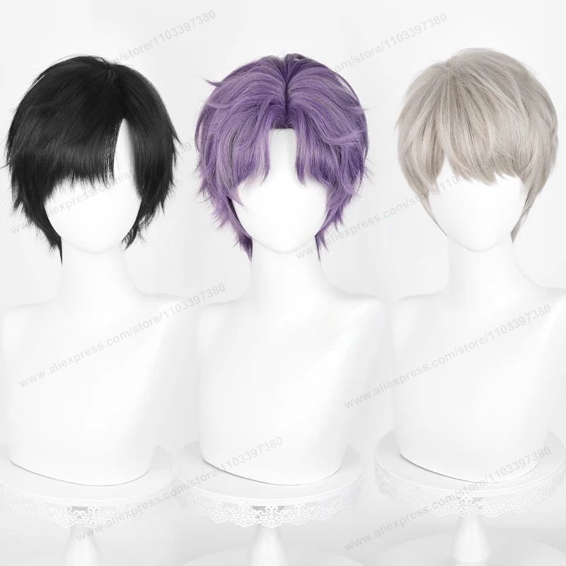 Color: Red - Love And Deepspace Rafayel Zayne Xavier Cosplay Wig 30cm Short Hair Anime Wig Heat Resistant Synthetic Halloween Party Wigs