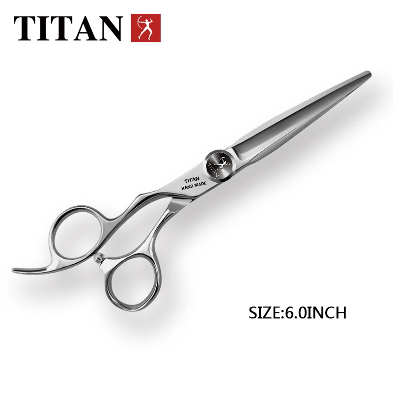 Color: Black - TITAN professional Barber cut left handle scissors hair scissors thinning hairdressing cutting