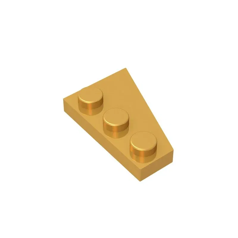 Color: Dark Green - Gobricks GDS-546 Wedge, Plate 3 x 2 Left  compatible with lego 43723 pieces of children's DIY Assemble Building Blocks